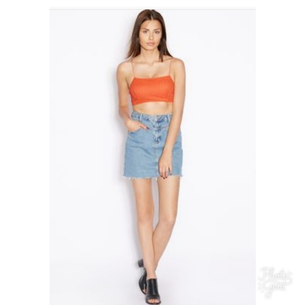 TOP SHOP Orange Crop Top Size 6